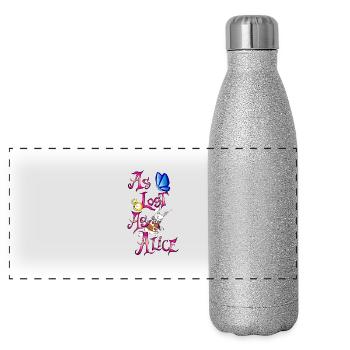 aussi perdu que alice - Gourde isotherme panoramique pailletée 500 ml - paillettes argentées - Devant