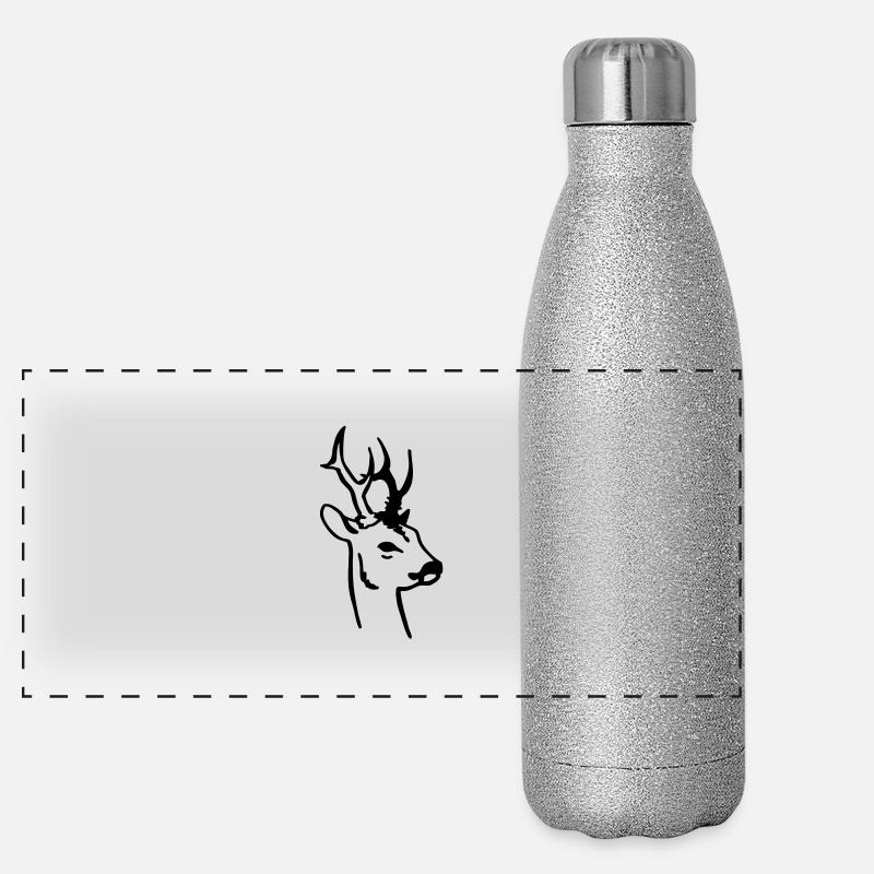 Tête de chevreuil Gourde isotherme panoramique pailletée 500 ml