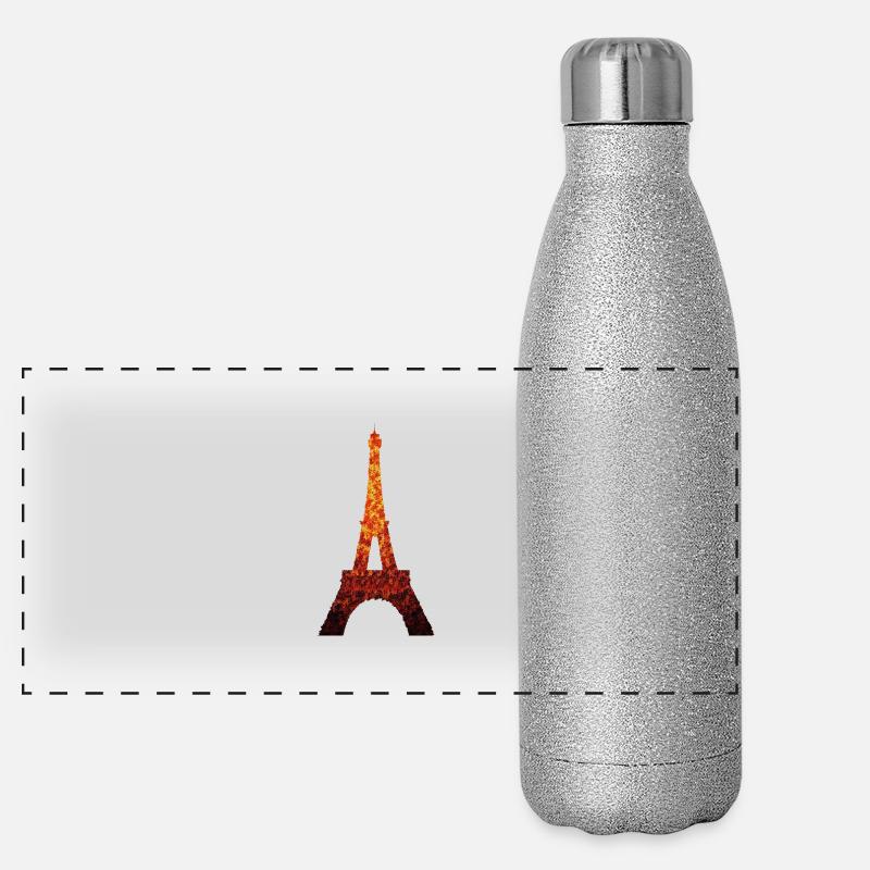 L’automne à Paris : la Tour Eiffel en feuillage d’automne Gourde isotherme panoramique pailletée 500 ml