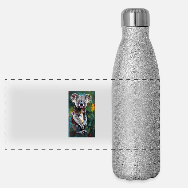 Koala Art Bande Dessinée Kunst Faune Gourde isotherme panoramique pailletée 500 ml