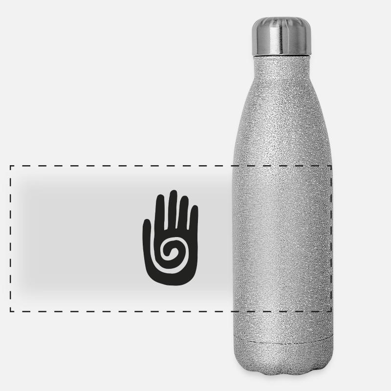 Chaman - Main de Guérison & Symbole de Protection - Noir Gourde isotherme panoramique pailletée 500 ml