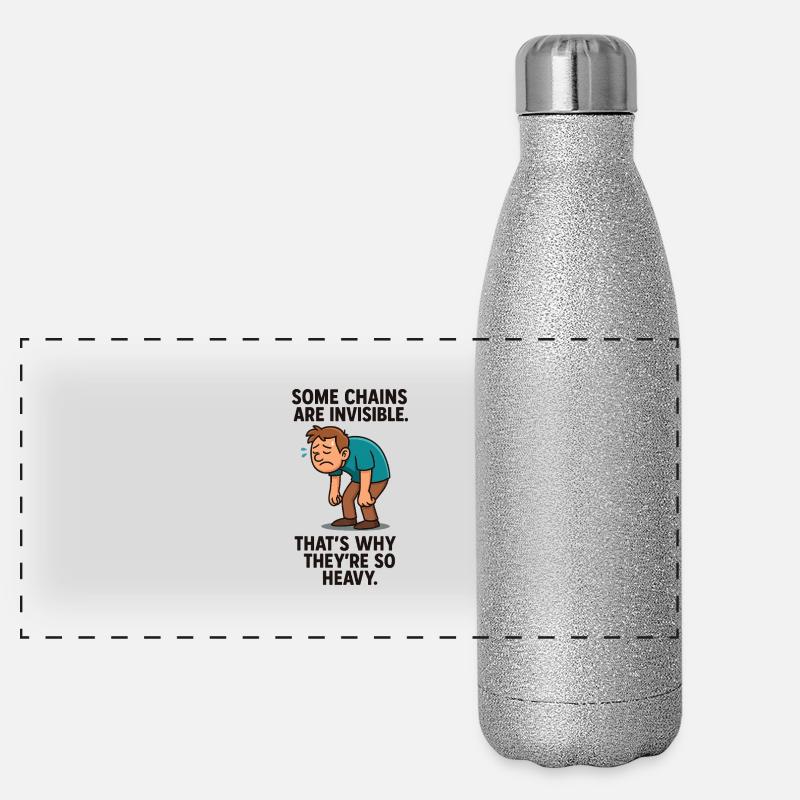 0007 invisible chains Panoramic Glitter Thermal Bottle 500 ml