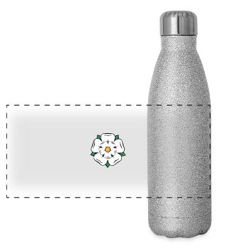 Yorkshire Rose - Panoramic Glitter Thermal Bottle 500 ml - silver glitter - Front