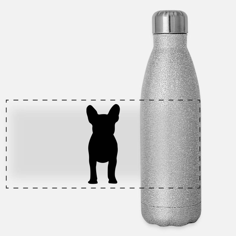 Bouledogue français Gourde isotherme panoramique pailletée 500 ml