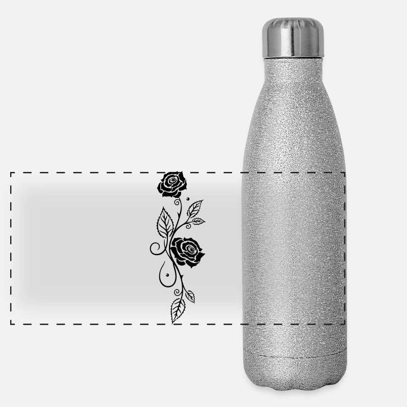 Rose Rose Rose Vine Panoramic Glitter Thermal Bottle 500 ml
