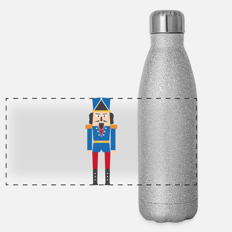 Nutcracker - Panoramic Glitter Thermal Bottle 500 ml - silver glitter