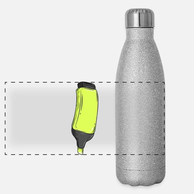 Textmarker Illustration Panorama Glitzer Isolierflasche 500 ml