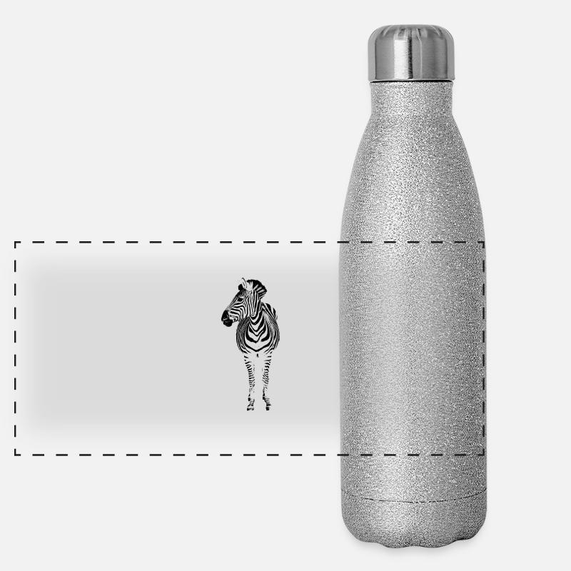 Zebra Panorama Glitzer Isolierflasche 500 ml