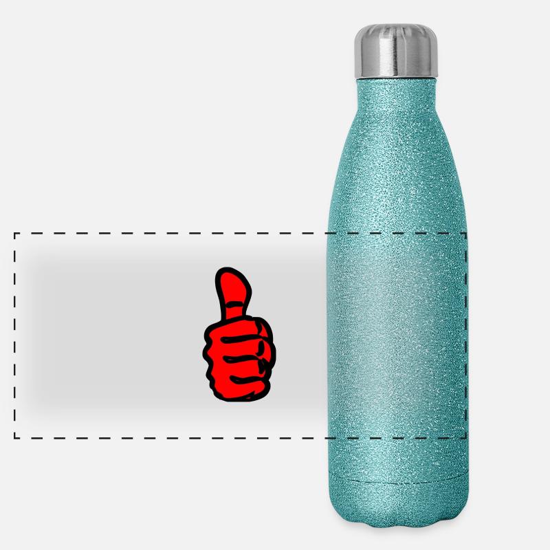 large-Thumbs-Up Panoramic Glitter Thermal Bottle 500 ml