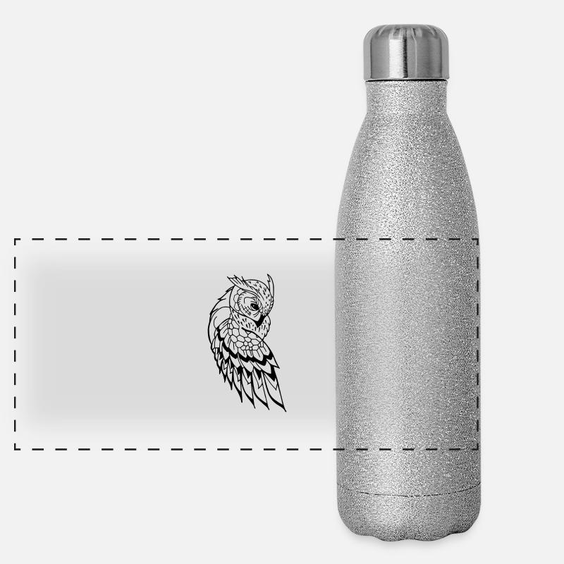 Owl Ethno Panoramic Glitter Thermal Bottle 500 ml