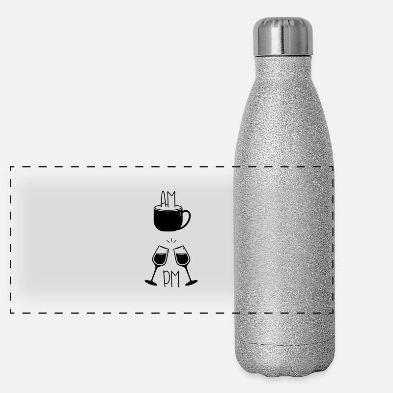 Kaffee und Wein AM / PM Panorama Glitzer Isolierflasche 500 ml