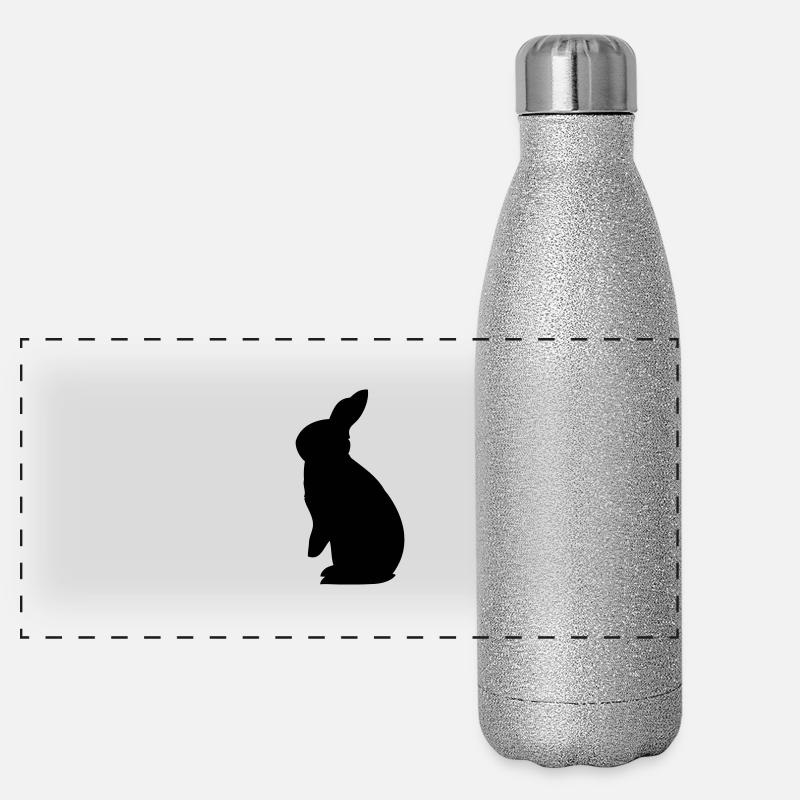 Rex lapin race à longues oreilles rongeur lapin Gourde isotherme panoramique pailletée 500 ml