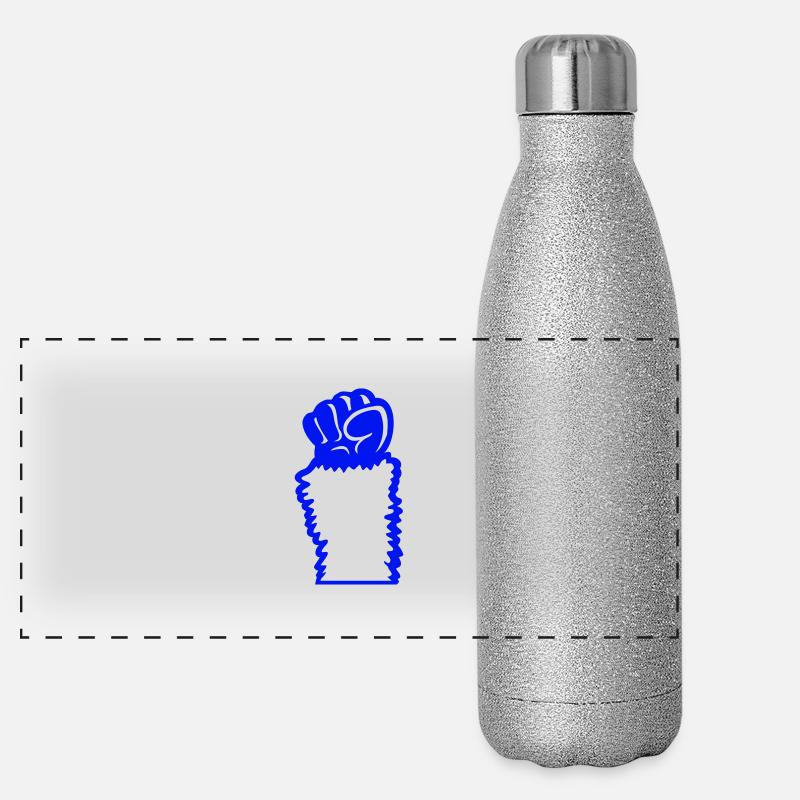 Llama Fist Stretching Up Hairy Monkey Rebellion Hand Panoramic Glitter Thermal Bottle 500 ml