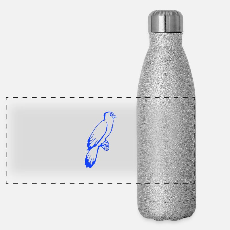 Bird Sitting Cute Cage Branch Pet Dear Parrot Panoramic Glitter Thermal Bottle 500 ml