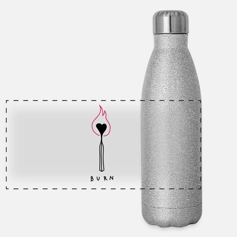 Brûler le coeur Gourde isotherme panoramique pailletée 500 ml