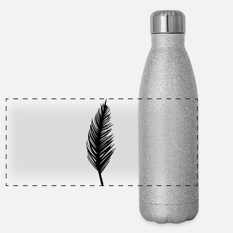 Feder Panorama Glitzer Isolierflasche 500 ml