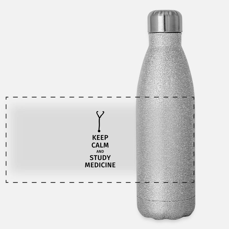 keep calm and study medicine Panorama Glitzer Isolierflasche 500 ml