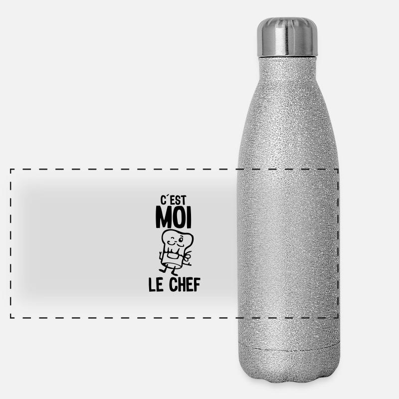 cest moi chef toque cuisinier cuisto Gourde isotherme panoramique pailletée 500 ml