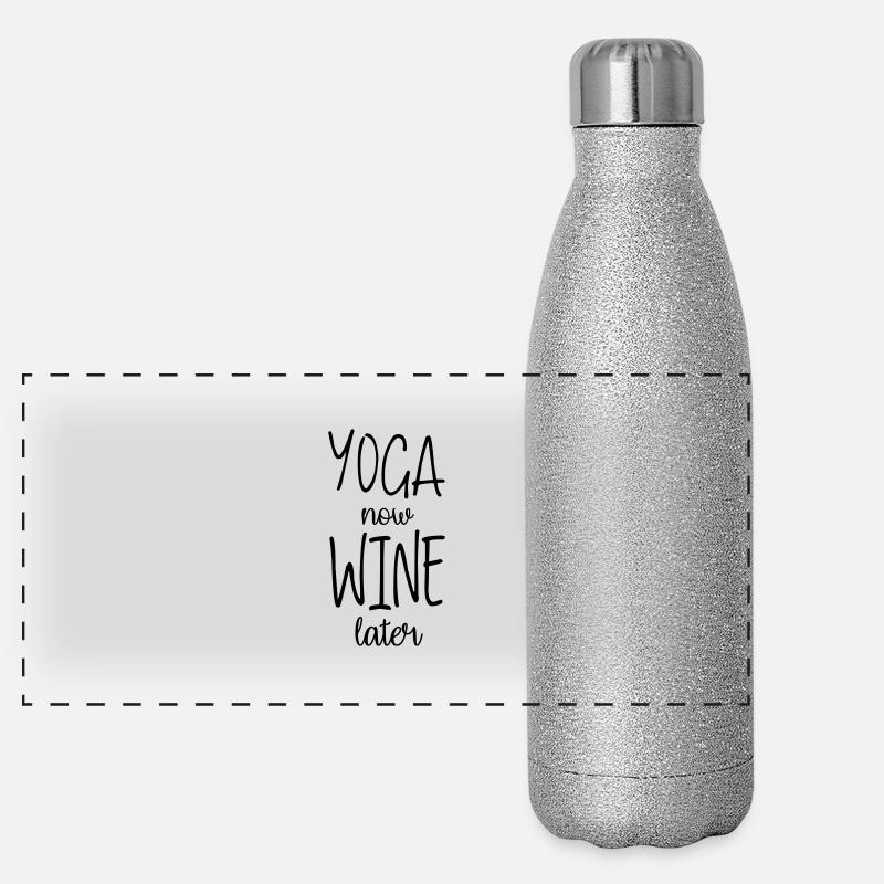 Yoga now wine later Gourde isotherme panoramique pailletée 500 ml