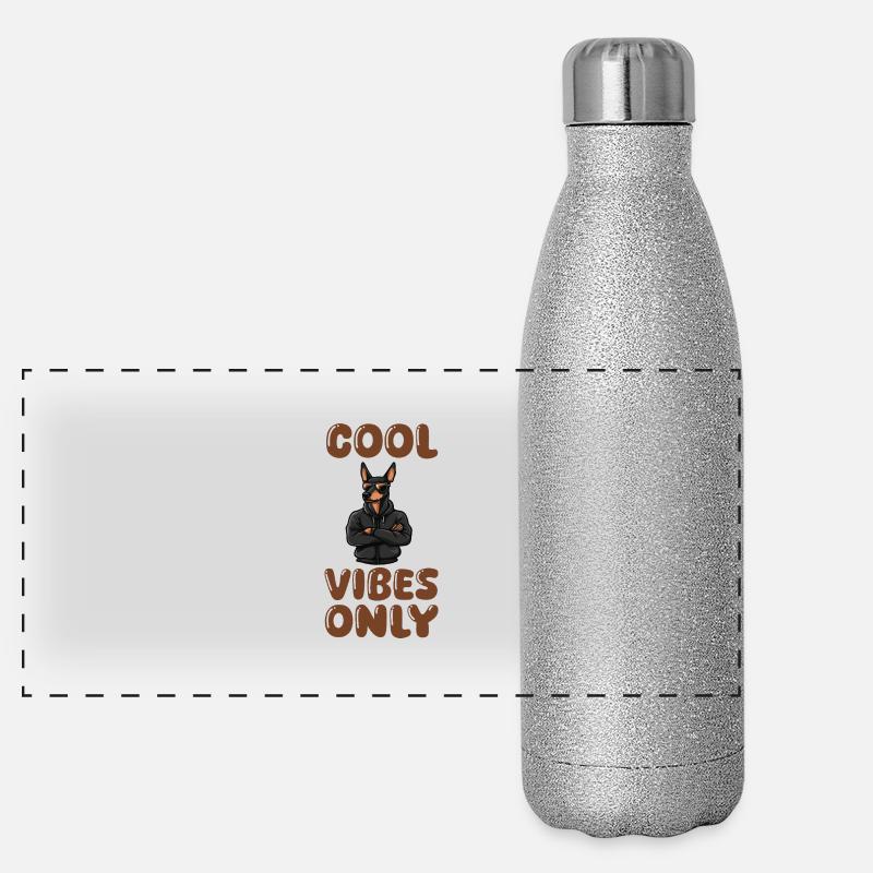 dog cool vibes Panorama Glitzer Isolierflasche 500 ml