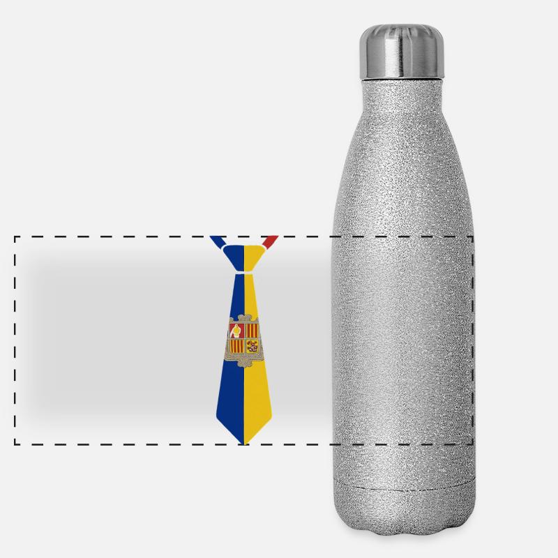 Romania Tie – Flag Design Panoramic Glitter Thermal Bottle 500 ml