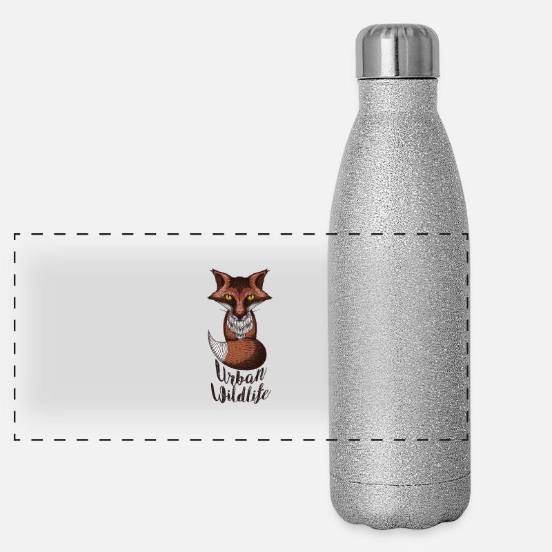 urban wildlife rot Panorama Glitzer Isolierflasche 500 ml