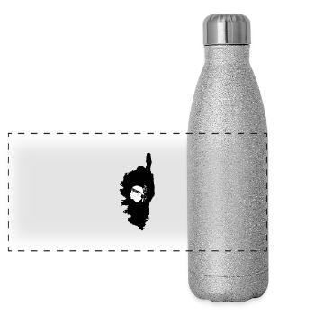 Corse - Gourde isotherme panoramique pailletée 500 ml - paillettes argentées - Devant