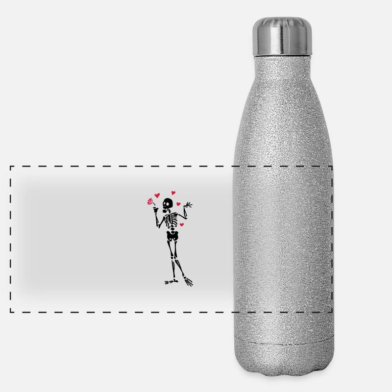 Skeleton-Liebhaber Panorama Glitzer Isolierflasche 500 ml