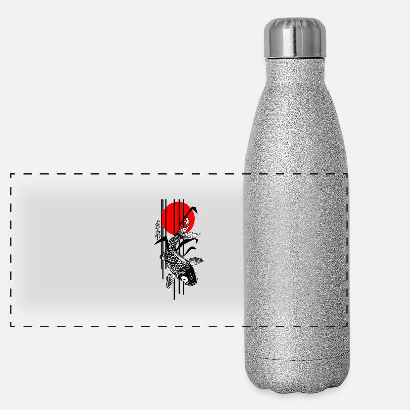 Bamboo Design - Nishikigoi - Koi Fish 3 Panorama Glitzer Isolierflasche 500 ml