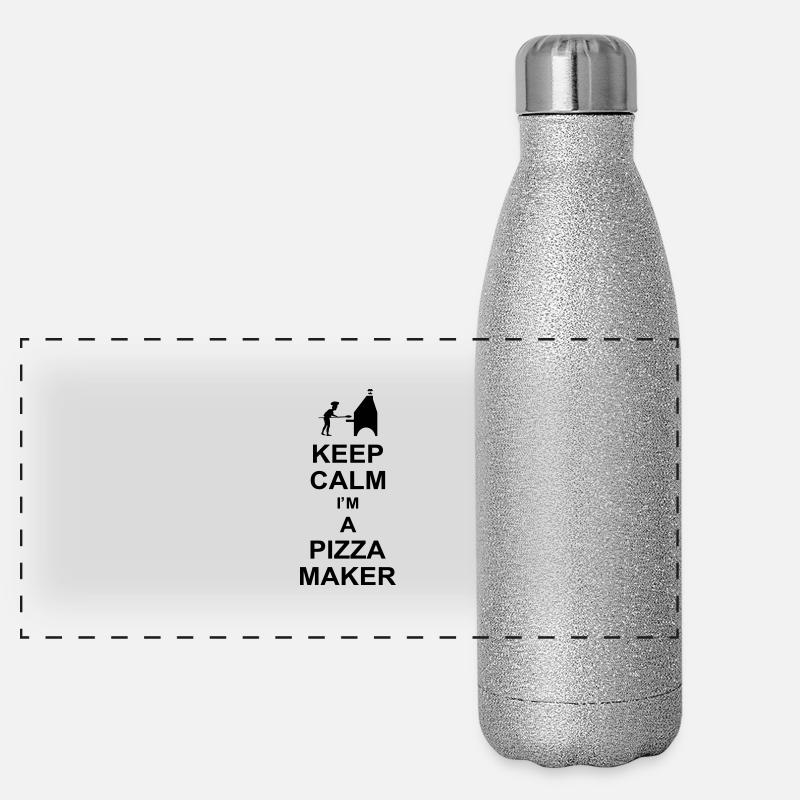 keep calm i'm a pizza maker kg10 Panorama Glitzer Isolierflasche 500 ml