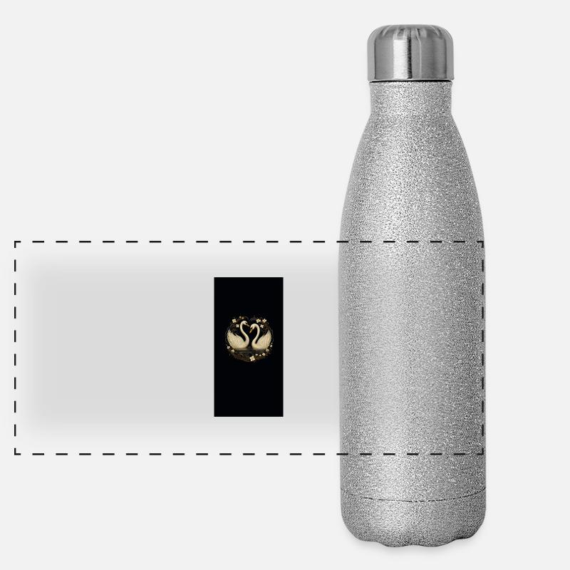 Cygnes élégants Gourde isotherme panoramique pailletée 500 ml