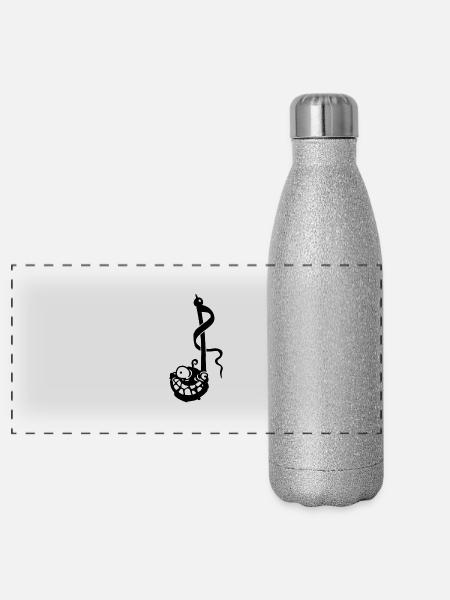 Note - Panorama Glitzer Isolierflasche 500 ml - Silber Glitzer - Vorne