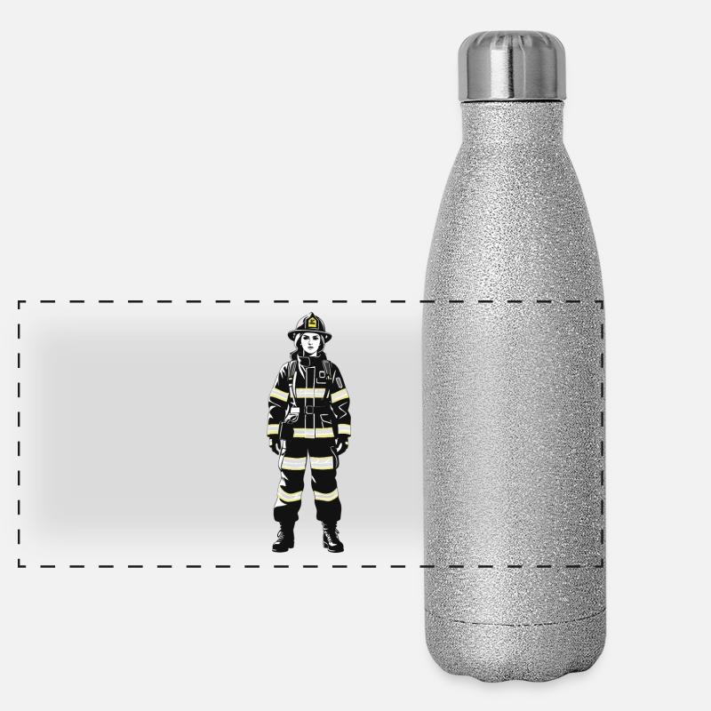 Pompier - Métier Design Sticker Gourde isotherme panoramique pailletée 500 ml
