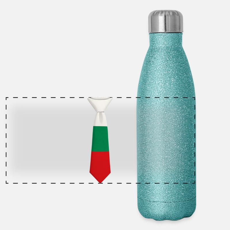 Cravate Bulgarie – Conception du drapeau Gourde isotherme panoramique pailletée 500 ml