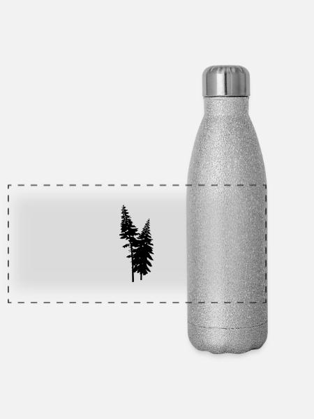 conifers - Panorama Glitzer Isolierflasche 500 ml - Silber Glitzer - Vorne