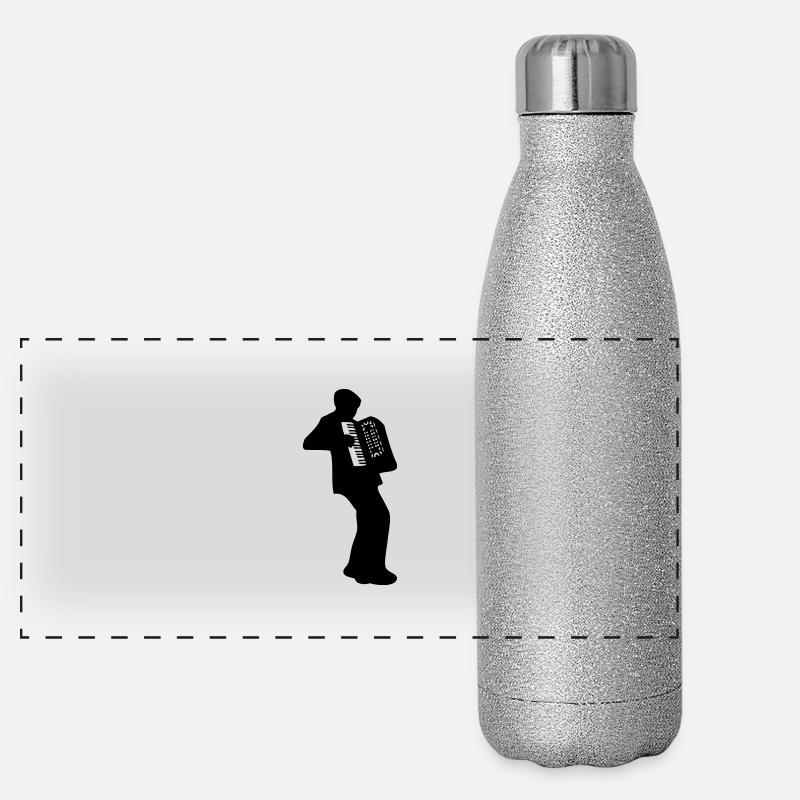 accordIon accordionist Panoramic Glitter Thermal Bottle 500 ml
