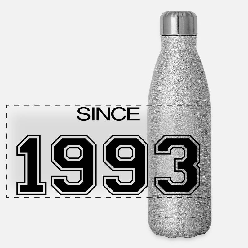 Geburtstagsgeschenk 1993 - Panorama Glitzer Isolierflasche 500 ml - Silber Glitzer