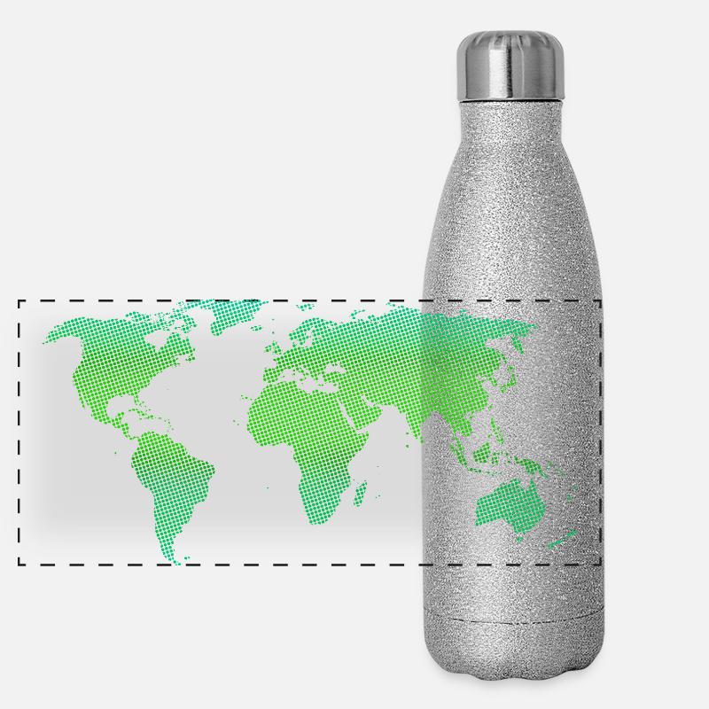 Green World Gourde isotherme panoramique pailletée 500 ml