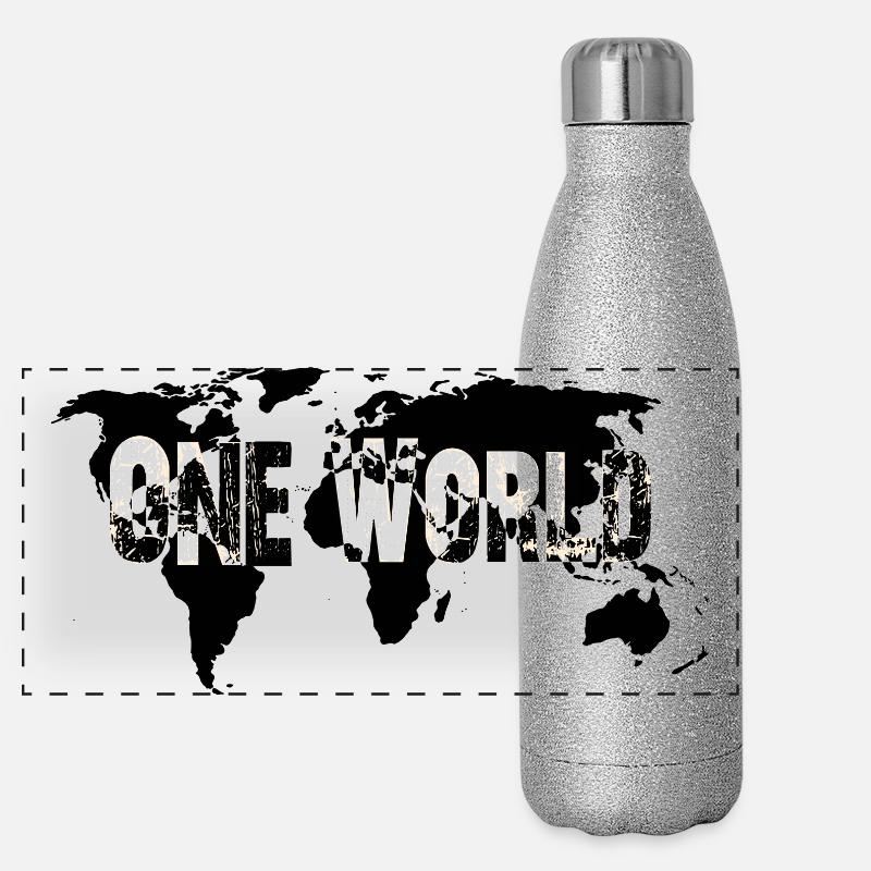 Un monde-Blanc Gourde isotherme panoramique pailletée 500 ml