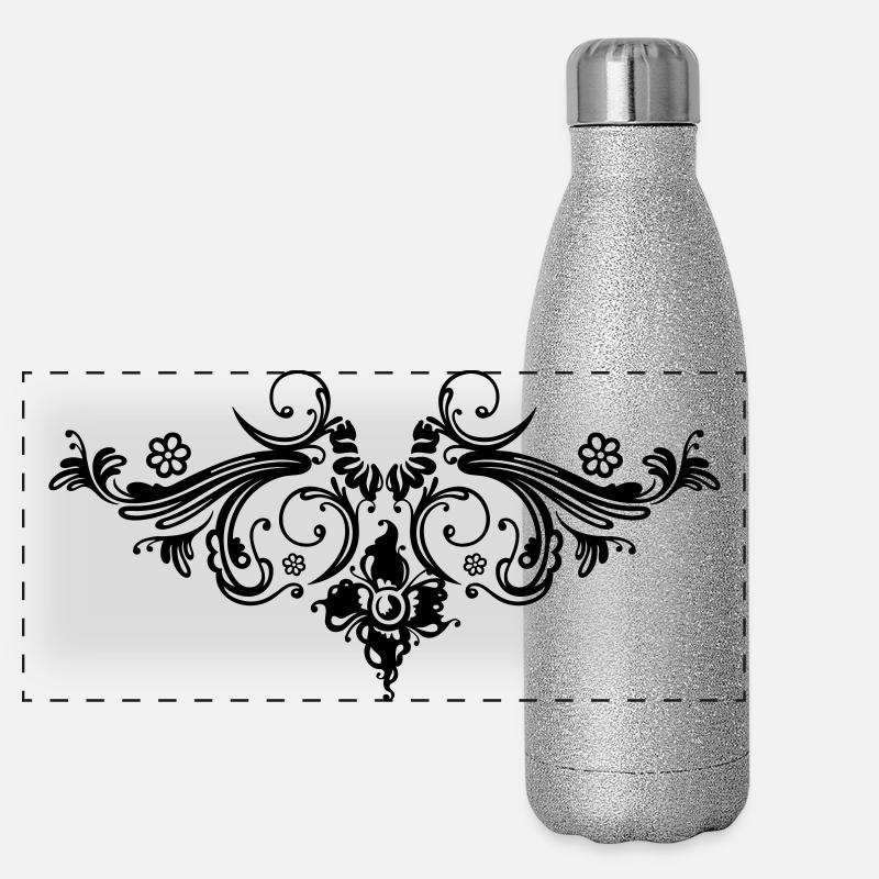 Décoration florale, style baroque Gourde isotherme panoramique pailletée 500 ml