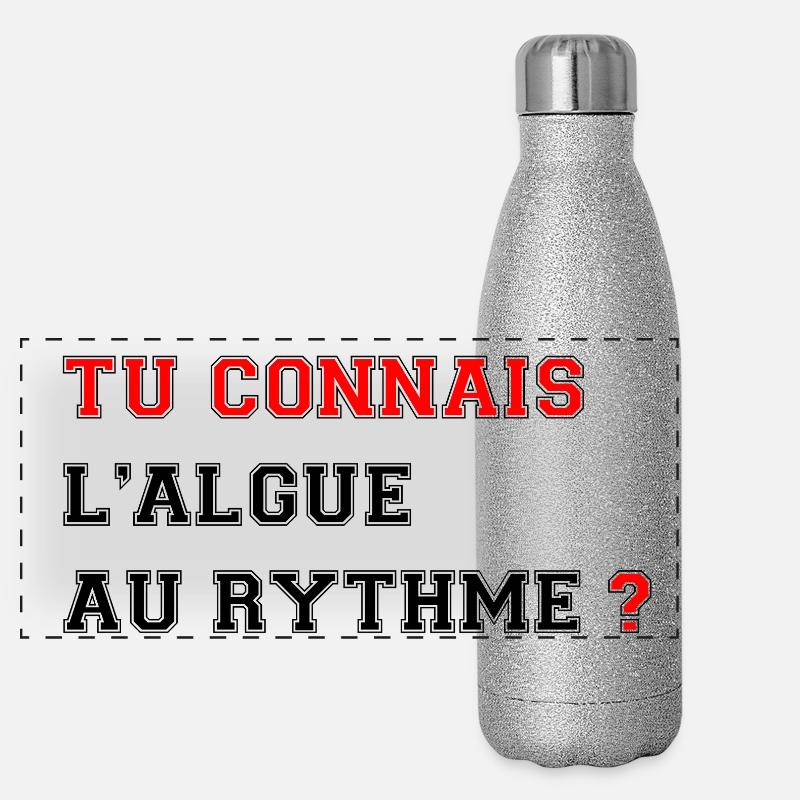 Do you know the seaweed to the rhythm? - Panoramic Glitter Thermal Bottle 500 ml - silver glitter