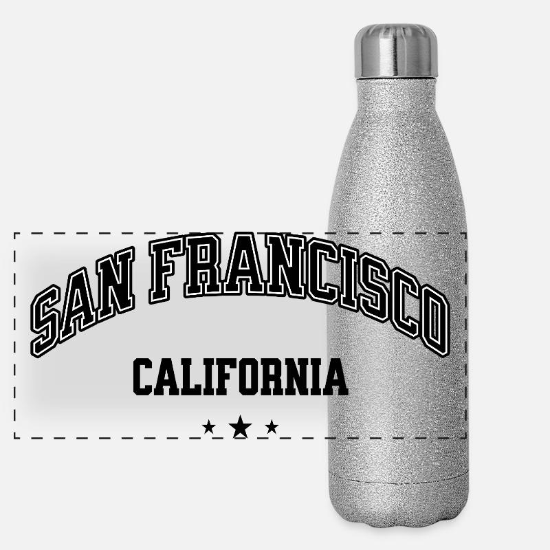 San Francisco Arch Text Tee Panoramic Glitter Thermal Bottle 500 ml