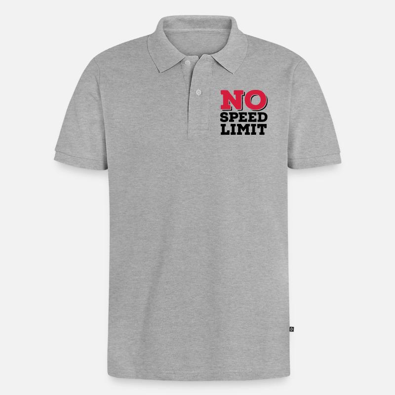 Geschwindigkeit - Männer Premium Bio Polo Shirt - Grau meliert