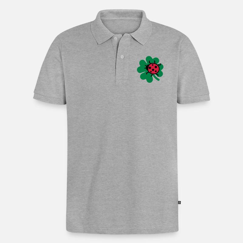Marienkäfer - Männer Premium Bio Polo Shirt - Grau meliert