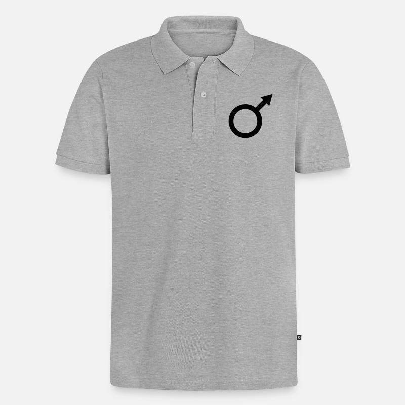 Mann - Männer Premium Bio Polo Shirt - Grau meliert