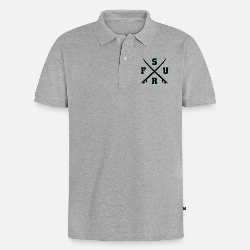 Surf Logo - Polo bio Premium Homme - gris chiné