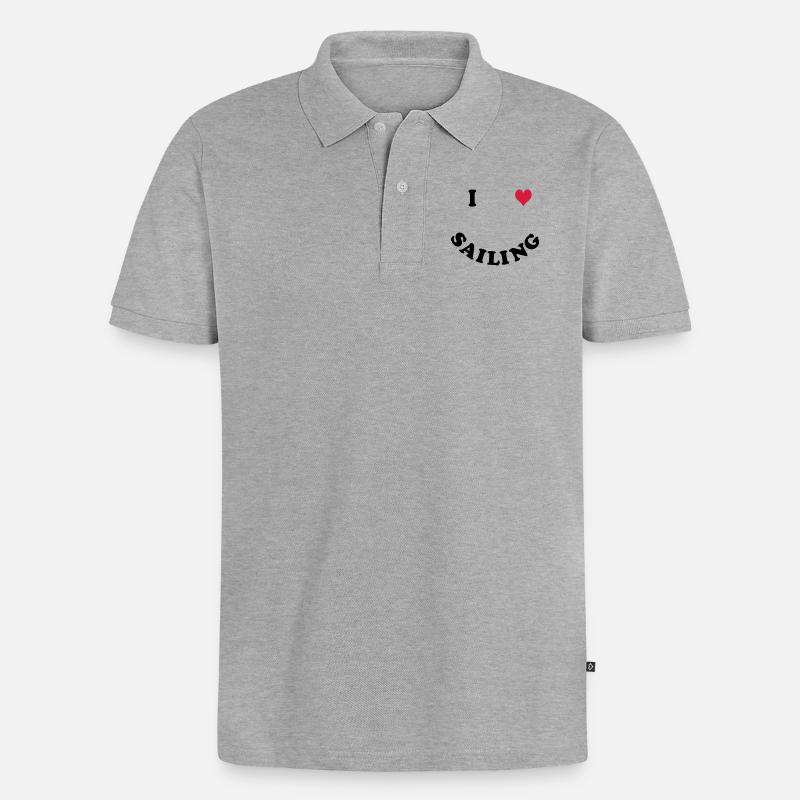 Voile - Polo bio Premium Homme - gris chiné