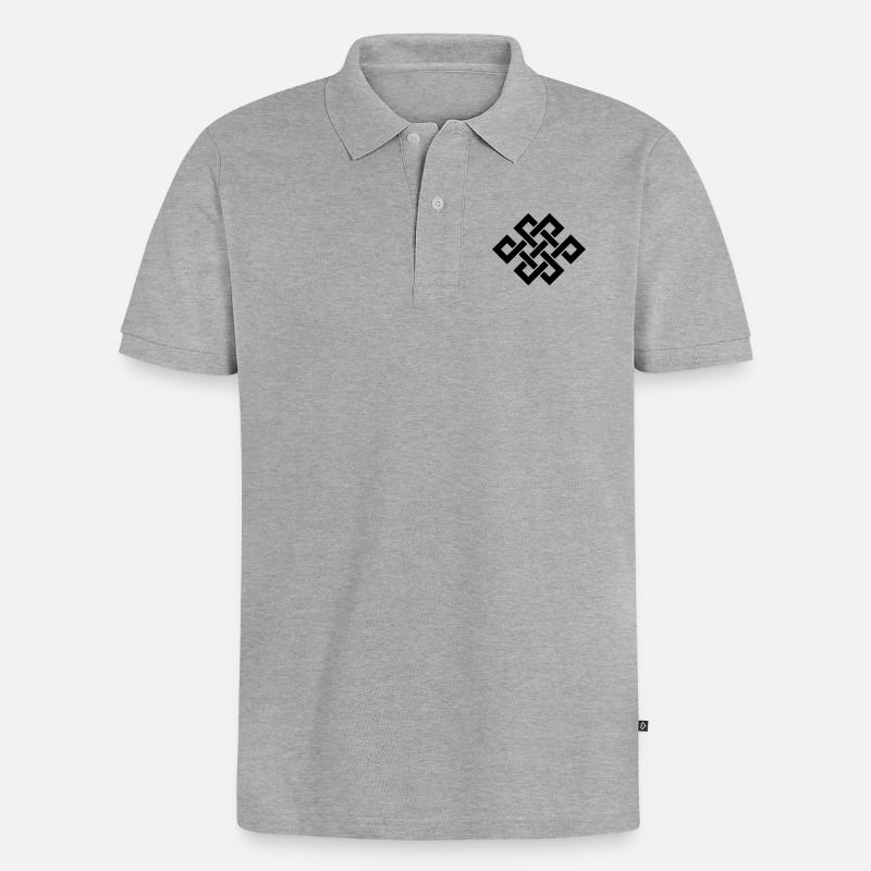 Buddahknot / Endlessknot - Polo bio Premium Homme - gris chiné