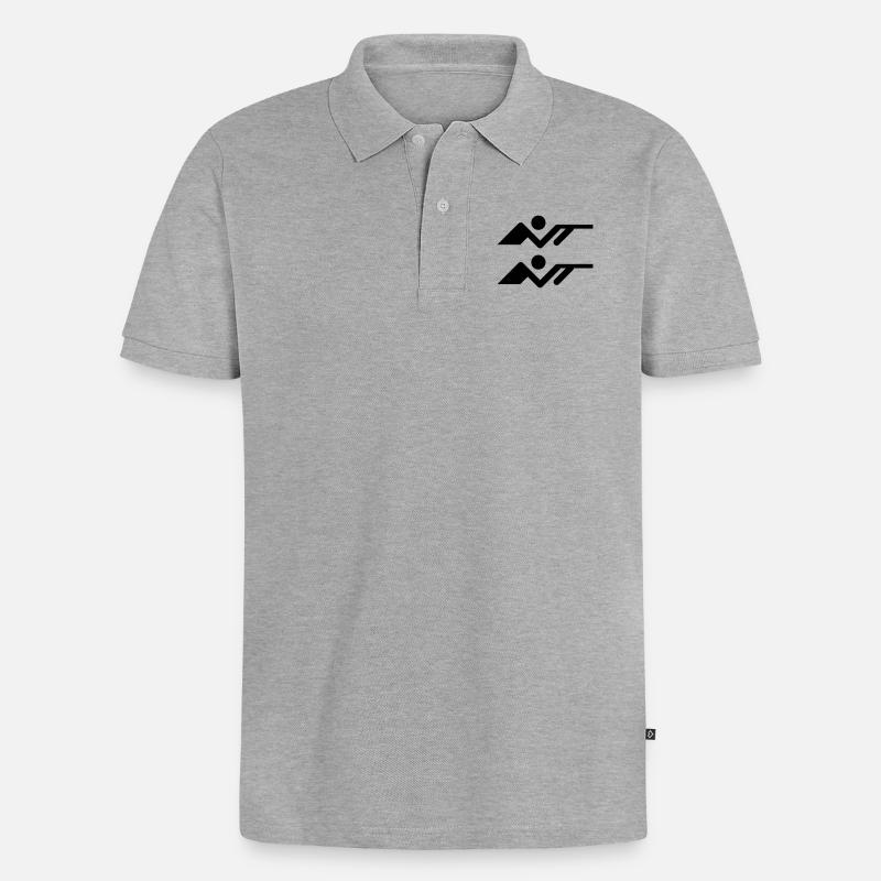Schiessen - Männer Premium Bio Polo Shirt - Grau meliert