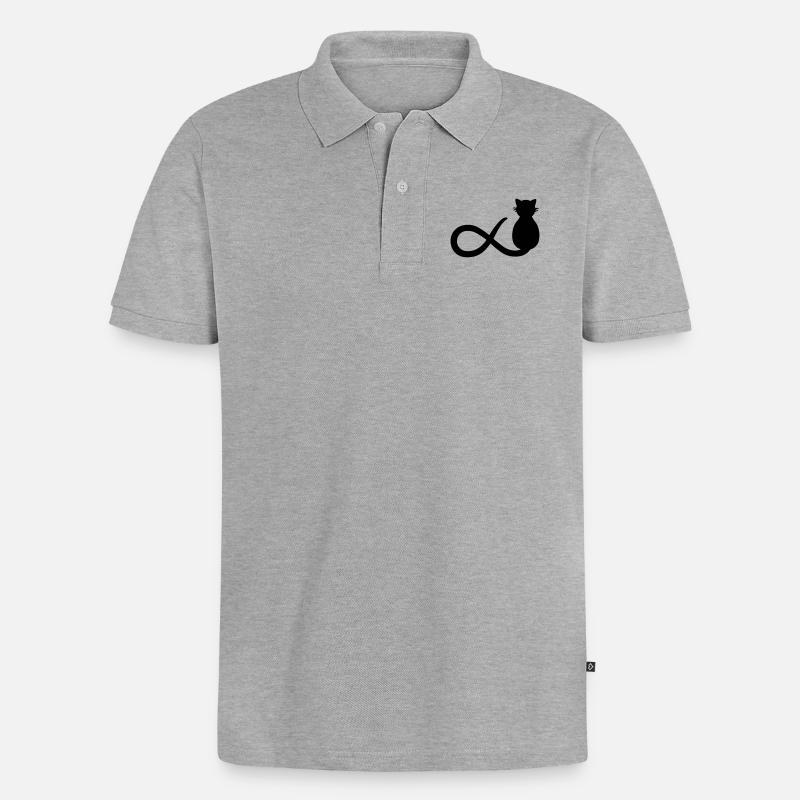 Unendlichkeit Katze - Männer Premium Bio Polo Shirt - Grau meliert